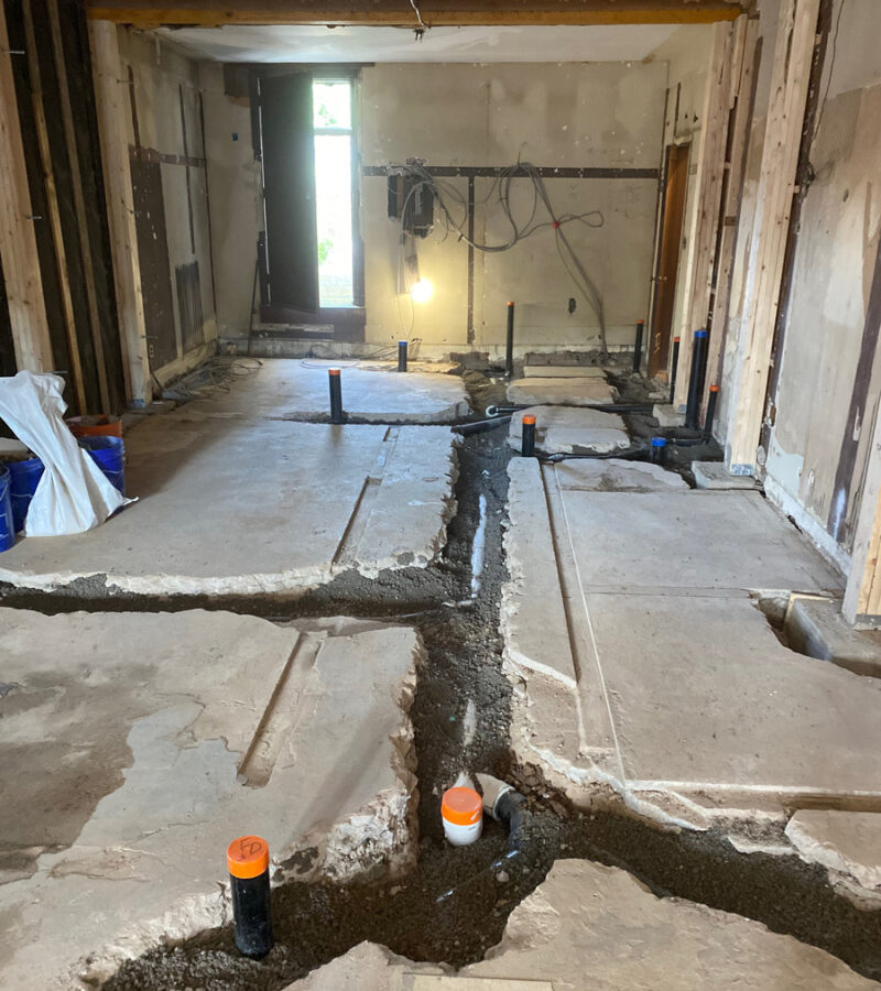 Slab cutting from BRH - Hamilton Plumber