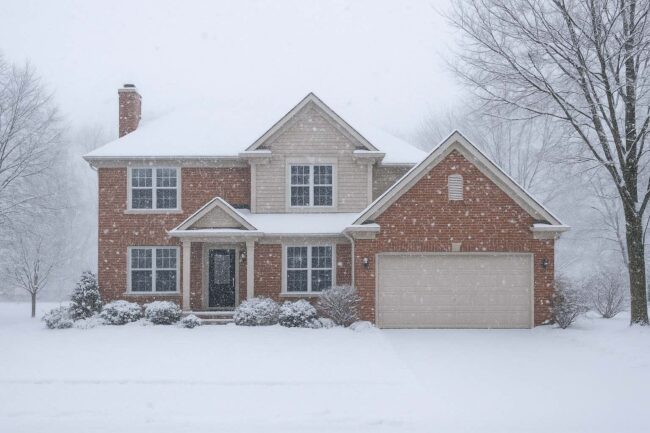 Hamilton home in winter.